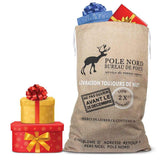 Générique Hotte du Père Noël/Sac en Toile de Jute Beige