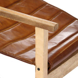 Tidyard Fauteuil de Relaxation | Fauteuil de Salon Vintage en Cuir Véritable Marron