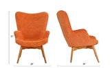 BHDesign Sylvia - Fauteuil Moderne scandinave - Tissu - Coloris Orange