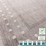 VIMODA Robuste Tisséà Plat Tapis in et Extérieur Approprié 100% Polypropylène - Gris, 80x150 cm