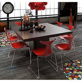 mds Dusk, Table carrée, en 130 ou 150 cm, Presque Une Sculpture ! - Designer : DÉLIO Vicente - 150 x 150 x 75 cm - Blanc Haute Brillance