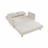 Alice's Home - Canapé Convertible 2 Places scandinave - Panam - Pieds Bois. bouclettes Blanches. Banquette. Dossier inclinable