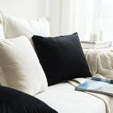 MIULEE 2 Housses de Coussin en Velours Décoratif Canapé Outgeek Home Decor Taie d'oreiller Super Doux Decoration Maison Salon Chambre pour Canapé Clic Clac 45 x45 cm 18"x18" Noir