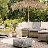 Relaxdays Hawaï Parasol de Plage en Bois et Feuille de Palmier résistant aux intempéries Naturel 250 x 260 cm