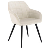 WOLTU 1 pièce Chaise de Salle à Manger Chaise de Cuisine rembourrée en Velours, Pied en métal,Crème Blanc BH93cm-1