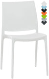 CLP Chaise de Jardin Maya en Plastique Empilable - Chaise de Cuisine Résistante aux UV, Chaise de Bistro - Charge Max. 160 kg: Blanc