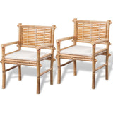 vidaXL Jeu de mobilier de jardin 5 pièces en bambou Ensemble Salon de jardin terrasse
