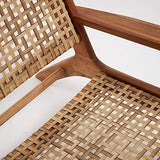 Kave Home - Fauteuil Grignoon avec accoudoirs en rotin et Structure en Bois Massif d'acacia pour Usage intérieur et extérieur