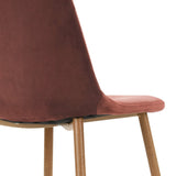 Yata Home Lot de 4 Chaises 44x44x87cm Rose Anthracite Tendance Scandinave Velours Pied Métal Look Bois Salle à Manger Salon Bureau Chambre