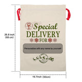 Sac de noel cadeau Santa Sacks Personnalisé Toile de jute Extra Large 19.7" X 26.8" Avec cordon rouge pour Noël présente des décorations de cadeaux de Noël et des cadeaux de fête (Grand)