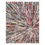 UN AMOUR DE TAPIS 160x230 Tapis Salon Moderne Design Ethnique Poils Ras - Grand Tapis Salon Scandinave Berbere - Tapis Chambre Turquoise - Tapis Multicolore