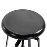 IDIMEX Lot de 2 tabourets de Bar BATILDA Chaise Haute pour Cuisine ou comptoir avec Assise réglable en Hauteur Style bistrot Design Retro Industriel, en métal laqué Noir