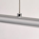 MW-Light 675012601 Suspension Barre LED Originale Style Moderne Armature en Acier Inox couleur Chrome pour Chambre Cuisine Bureau Hauteur Ajustable 19W LED incl.