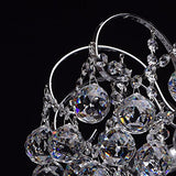 MW-Light 232017506 Lustre Magnifique Design Baroque en Métal couleur Chrome Brillant décoré de Pampilles Boules en Cristal pour Salon Salle de Séjour Chambre 6x60W E14