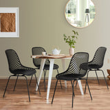 IDMarket - Lot de 4 chaises Maelys Noires Pied métal pour Salle à Manger