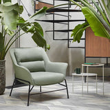 Tousmesmeubles Fauteuil avec accoudoirs Vert Gris Tissu/Métal - TEULAT Sadira - L 88 x l 84 x H 87 - Neuf