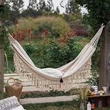 AQH 2 Personne Hamac Boho Grand Brésilien en Macramé Frange Double Deluxe Hamac Swing Net Chaise Suspendue Hamac