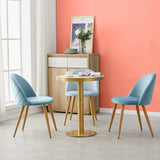 OFCASA Lot de 4 Chaises de Salle à Manger de Velours Chaise Cuisine rembourrée en Tissu Chaise avec Jambes en Métal Chaise Salle à Manger Restaurant Hôtel Meubles Lot de 4 Bleu Foncé Chaises