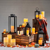 Lights4fun Grande Lanterne Noire en Métal avec Bougie LED pour Jardin à Piles, 65cm