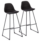WOLTU Lot de 2 Tabourets de Bar Design en Similicuir et métal,Noir BH158sz-2