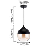 Lightsjoy Lustre Suspension Industrielle en Verre Moderne Mode Créatif Luminaire Intérieur pour Cuisine Salle à Manger Chambre Salon Bar Couloir Abat jour Couleur Noir et Ambre E27 (Sans Ampoule)