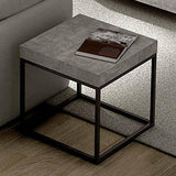 Petra, Table d'appoint ou Table Basse : Le béton et l'acier, sans Le béton - Designer : INÊS MARTINHO - 120 x 75 x 35 cm - Aspect béton Mat, Lisse au Toucher, piétement métal Noir