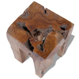 Festnight Tabourets en Teck Massif Table d'appoint Nature Marron 30 x 30 x 40 cm