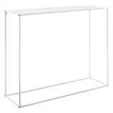 [en.casa] Table Console Table d'Appoint Industriel en Métal Résistant 95 x 110 x 32 cm Blanc Mat