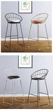 YLCJ Tabouret de Bar Nordique Chaise de Bar en Fer forgé Chaise de Salle à Manger avec Tabouret Haut doré, Chaise de Bar Creuse en Fil de Fer Max. Charge 200kg