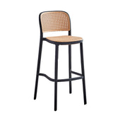KLZUOPT Tabourets de Bar en rotin de Luxe, Hauteur de comptoir, avec Dossier, tabourets de Bar, chaises de Bar pour Cuisine, Salle à Manger et Salon