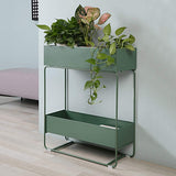 LFOZ Support À Plantes pour Plantes en Métal À 2 Niveaux, Intérieur/Extérieur, avec Porte-bac Design Garden & Home (Color : Dark Green)