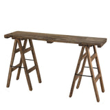Console Tréteaux 140X38Cm en Bois Recyclé - Esprit Brocante