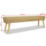 Festnight Banc de Jardin Banc d'entrée Meuble Décoration 160 x 35 x 45 cm en Rotin naturel