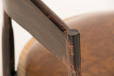 CLP Chaise de Bar Design Industriel Belvedere I Tabouret de Bar Style Industriel Assise Rembourrée Accoudoirs et Dossier I Chaise de Bistro Pieds en Bois I Couleur: Bronze