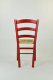 Tommychairs - Set 2 chaises Venezia pour la Cuisine, Bar et la Salle à Manger avec Structure en Bois Coleur Aniline Rouge et Assise en Paille