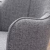 HOMCOM Lot de 2 chaises de Salle à Manger en Tissu et piètement Acier - Assise enveloppante - Gris foncé