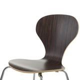 Beliani Chaise de Salle à Manger - siège Design Couleur Bois foncé - Queens