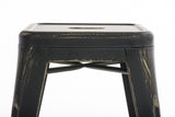 CLP Tabouret en Métal Armin Empilable - Hauteur Assise 46 cm - Tabouret de Cuisine Carré - Chaise Multi Usage - Charge Max. 200 kg Couleurs au Choix : Noir-Or
