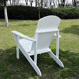 Outsunny Fauteuil de Jardin Adirondack Chaise Longue inclinable en Bois 97L x 73l x 93H cm Blanc