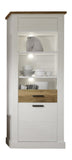 Maisonnerie 1491-131-61 Vitrine Armoire Toronto Style Campagnard Blanc Pin décor, Noyer Satin LxHxP 80x210x42 cm