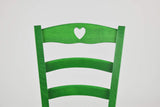 Tommychairs - Set 2 Chaises Cuore pour la Cuisine, Bar et la Salle à Manger, Structure en Bois et Assise en Bois Coleur Aniline Verte