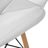 WV LeisureMaster Ensemble de 4 Cecilia Eiffel Millmead inspiré Chaise PU rétro à Manger Chaise Chaise de Bureau Lounge, Papillon Type Dossier Chaise à Manger-Blanc