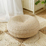 Coussin japonais en tatami, épaissi à la main Coussin en paille de tatami de baie vitrée Coussin en paille N, coussin plat respirant, tapis de sol pour la méditation de yoga