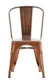 CLP Chaise Empilable en métal Belgrad - Chaise avec Dossier Haut Pieds avec Patins de Protection - Hauteur Assise 46 cm - Chaise de Cuisine Cuivre