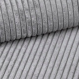 Tendencio Canapé Convertible 3 Places Vella en Velours côtelé - 255 cm - Mode lit et Coffre de Rangement (Gris Clair)