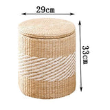 Madcg Tabouret de Rangement en rotin - Peut assoir des Personnes Changer de Chaussures Tabouret de Rangement Tabouret de Rangement Jouet Finition Boîte de Rangement Pied Pied de lit Tabouret