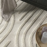 Paco Home Tapis Poils Longs Tapis De Salon Tapis Shaggy Aspect 3D Ethnique Boho Look Vintage Doux, Dimension:80x150 cm, Couleur:Crème 7