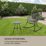 blumfeldt Roqueta Chaise à Bascule - Retro-Design, Housse en Maille de 4mm, Matériau du Cadre: Acier thermolaqué, résistant aux intempéries, Gris