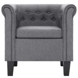 vidaXL Fauteuil avec Coussin Chaise de Salon Fauteuil de Salle de Séjour Chaise de Chambre à Coucher Intérieure Couloir Maion Gris Clair Polyester
