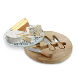 BISTROT KA1634 Planche A Fromage Bois ET Verre ET X3 USTENSILE Coloris ALEATOIRE, Marron, 25,4 x 25,4 x 2,6 cm
